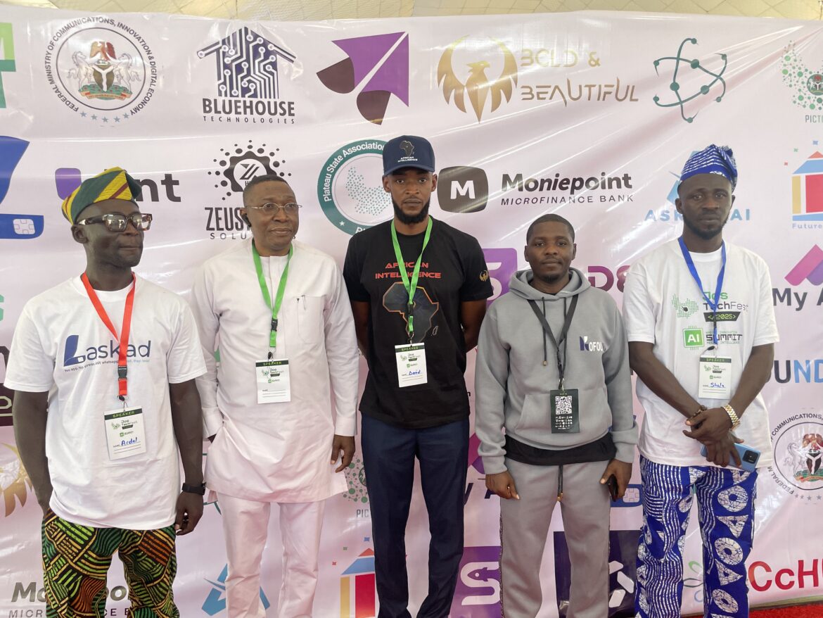 Organizers and speakers at Jos Tech Fest 2025 AI Summit in Jos, Nigeria, showcasing Northern Nigeria’s growing tech ecosystem