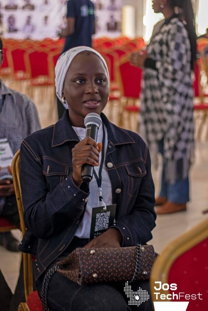 A lady answering a question at Jos Tech Fest 2025